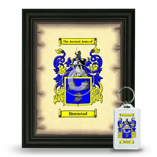 Bjornstad Framed Coat of Arms and Keychain - Black