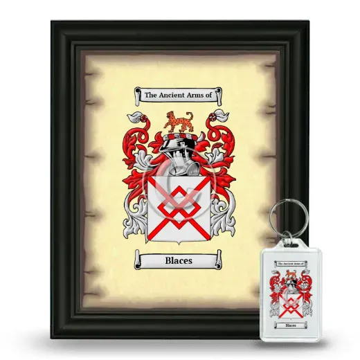 Blaces Framed Coat of Arms and Keychain - Black