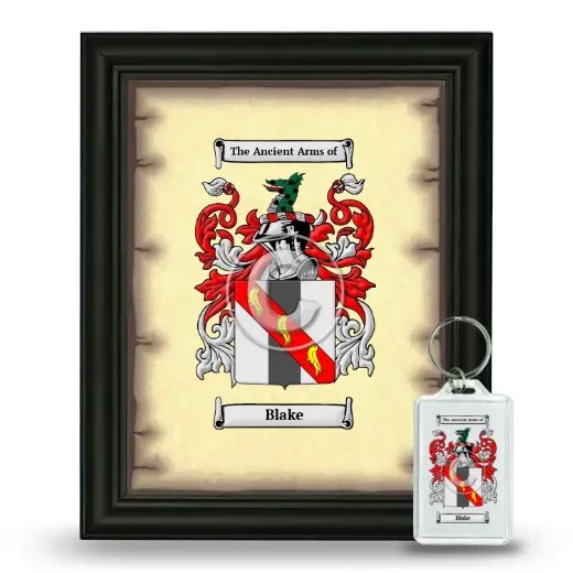Blake Framed Coat of Arms and Keychain - Black