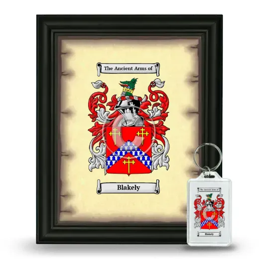 Blakely Framed Coat of Arms and Keychain - Black