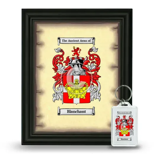 Blanchant Framed Coat of Arms and Keychain - Black