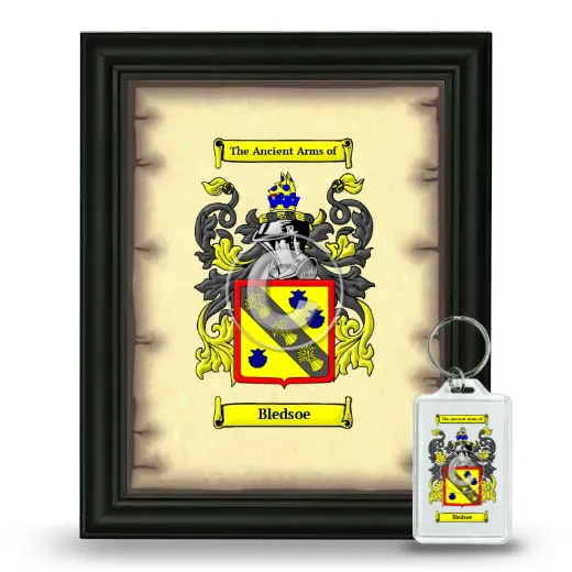 Bledsoe Framed Coat of Arms and Keychain - Black