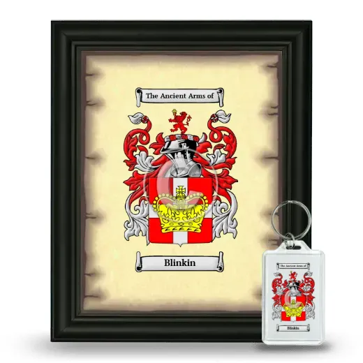 Blinkin Framed Coat of Arms and Keychain - Black