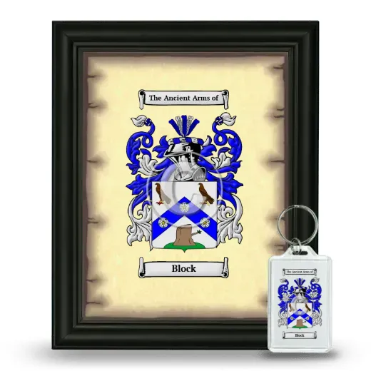 Block Framed Coat of Arms and Keychain - Black