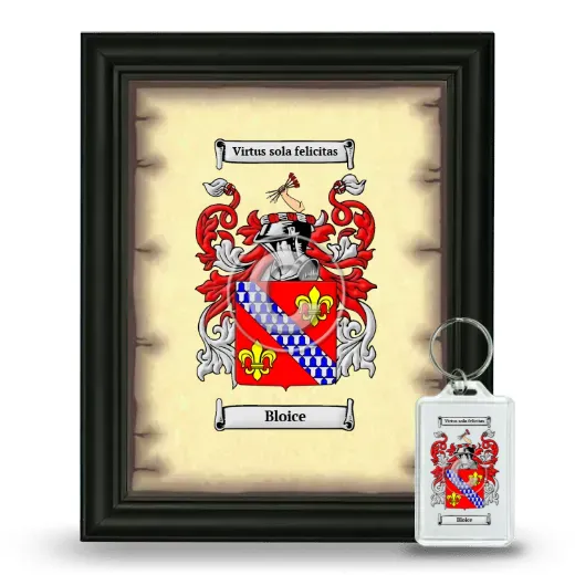 Bloice Framed Coat of Arms and Keychain - Black