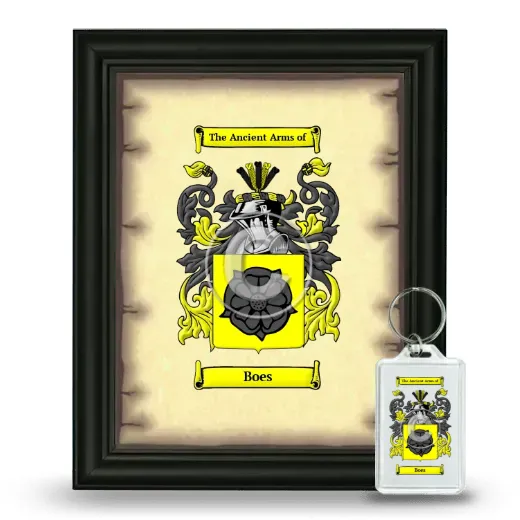 Boes Framed Coat of Arms and Keychain - Black