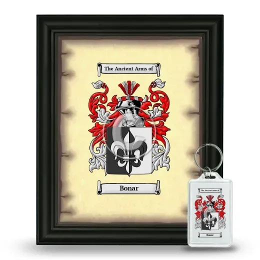 Bonar Framed Coat of Arms and Keychain - Black