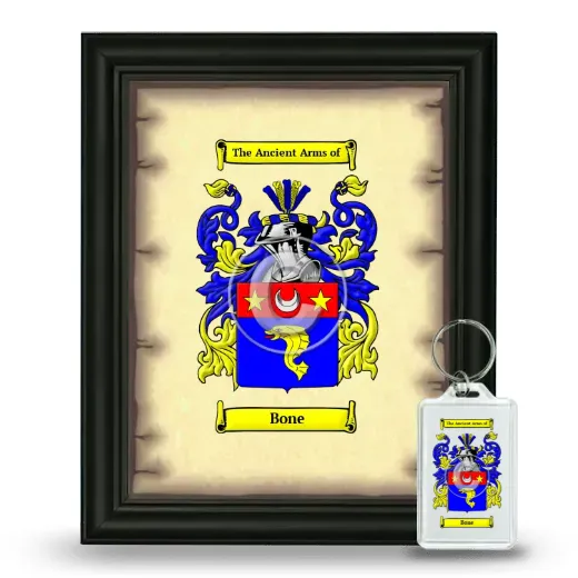 Bone Framed Coat of Arms and Keychain - Black