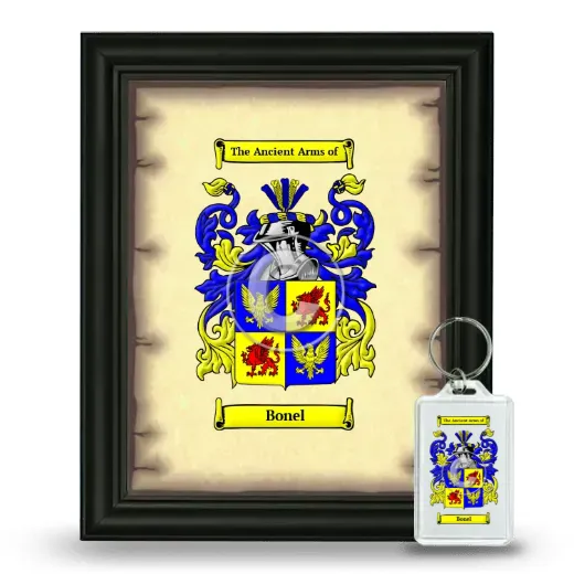 Bonel Framed Coat of Arms and Keychain - Black