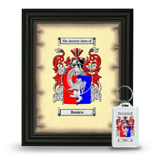 Bonico Framed Coat of Arms and Keychain - Black