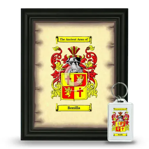 Bonilla Framed Coat of Arms and Keychain - Black