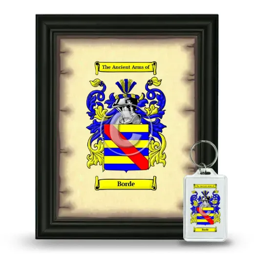 Borde Framed Coat of Arms and Keychain - Black