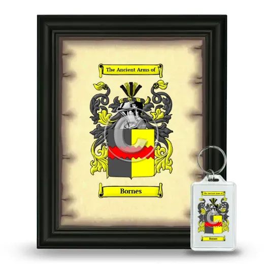 Bornes Framed Coat of Arms and Keychain - Black