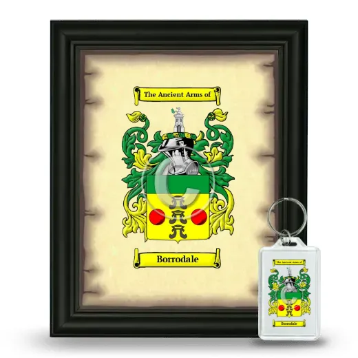 Borrodale Framed Coat of Arms and Keychain - Black
