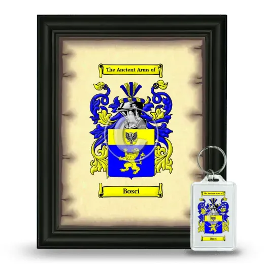 Bosci Framed Coat of Arms and Keychain - Black