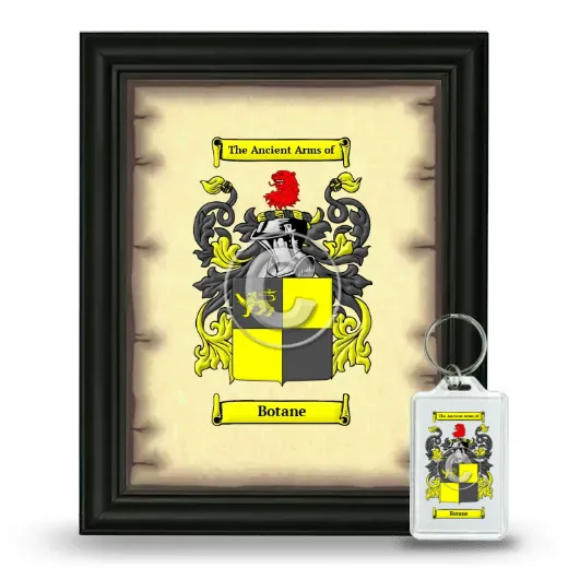 Botane Framed Coat of Arms and Keychain - Black