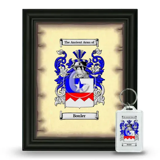 Bouler Framed Coat of Arms and Keychain - Black
