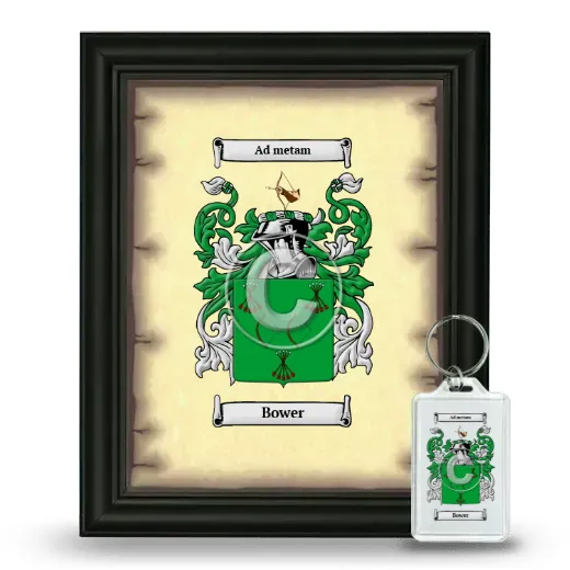 Bower Framed Coat of Arms and Keychain - Black