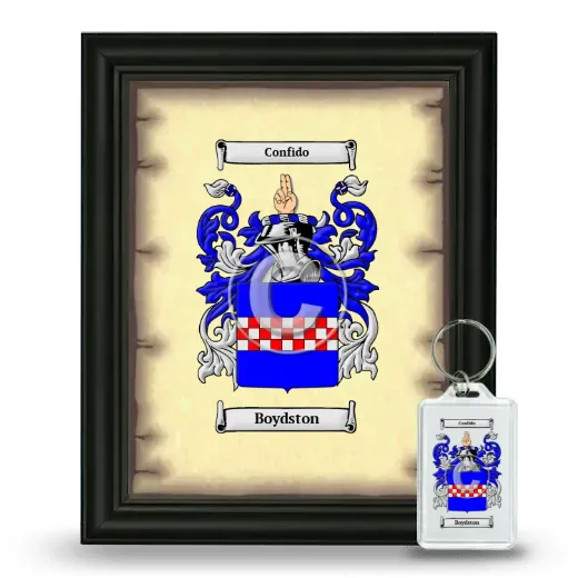 Boydston Framed Coat of Arms and Keychain - Black