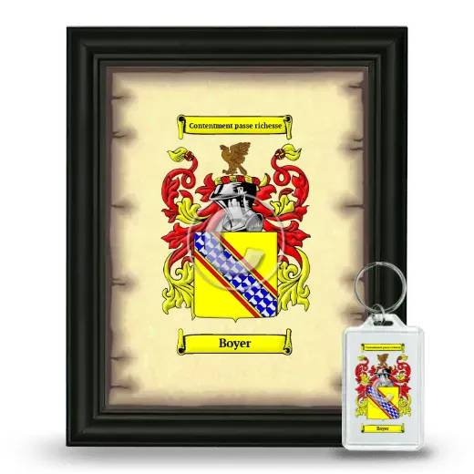 Boyer Framed Coat of Arms and Keychain - Black