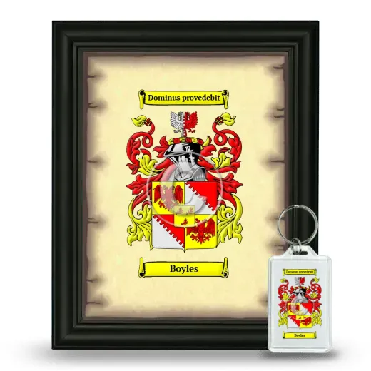 Boyles Framed Coat of Arms and Keychain - Black