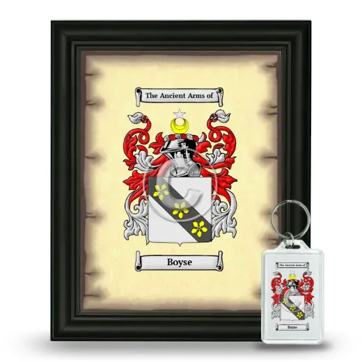 Boyse Framed Coat of Arms and Keychain - Black