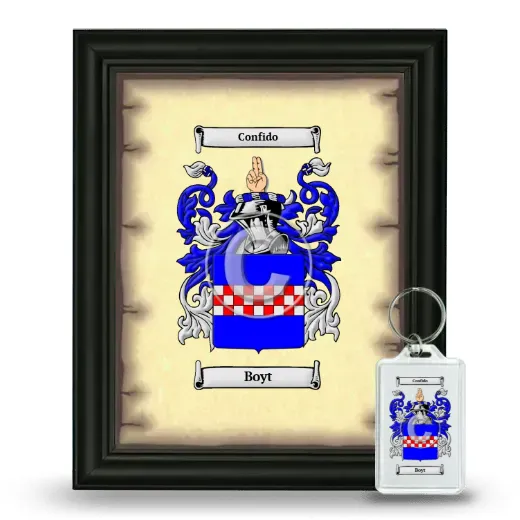 Boyt Framed Coat of Arms and Keychain - Black