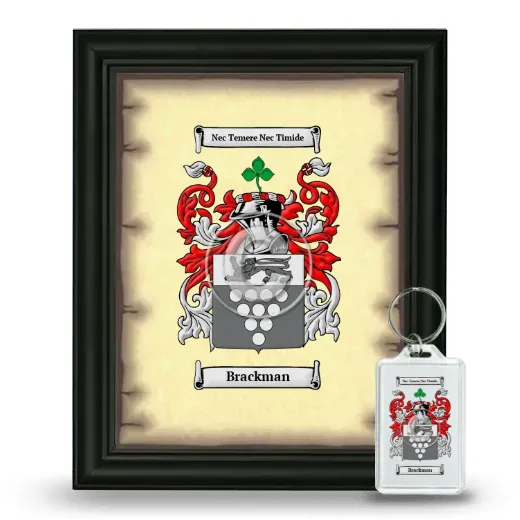 Brackman Framed Coat of Arms and Keychain - Black