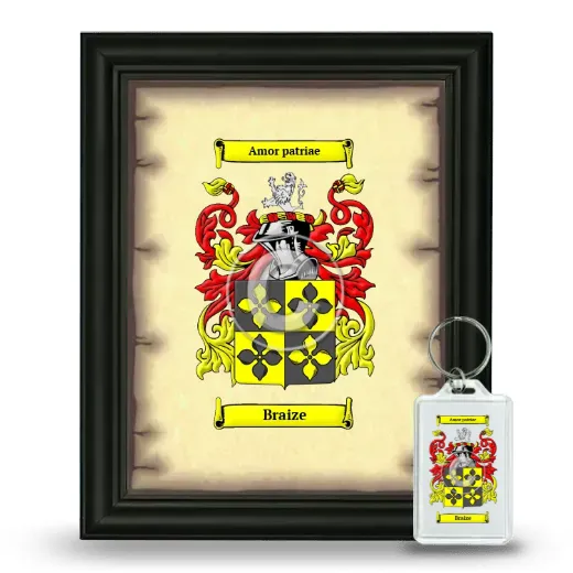 Braize Framed Coat of Arms and Keychain - Black