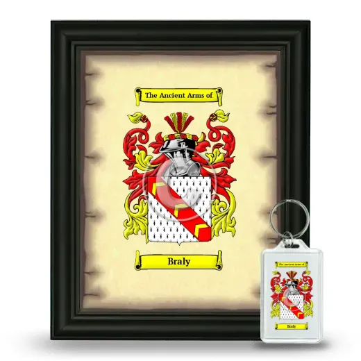 Braly Framed Coat of Arms and Keychain - Black