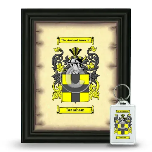 Bramham Framed Coat of Arms and Keychain - Black