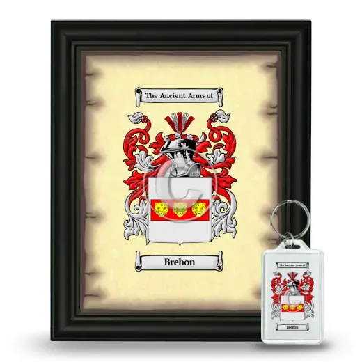 Brebon Framed Coat of Arms and Keychain - Black