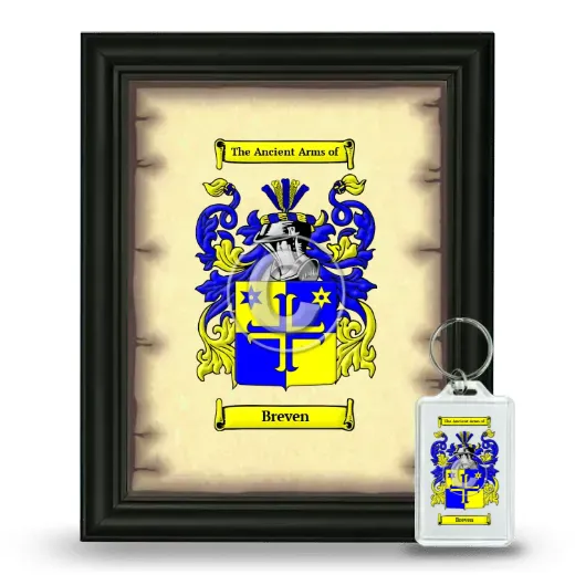 Breven Framed Coat of Arms and Keychain - Black