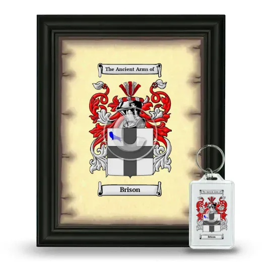 Brison Framed Coat of Arms and Keychain - Black