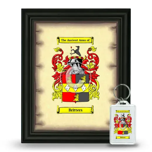 Britters Framed Coat of Arms and Keychain - Black