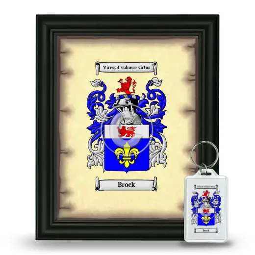 Brock Framed Coat of Arms and Keychain - Black