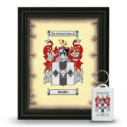 Brodes Framed Coat of Arms and Keychain - Black