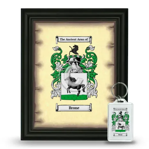 Brone Framed Coat of Arms and Keychain - Black
