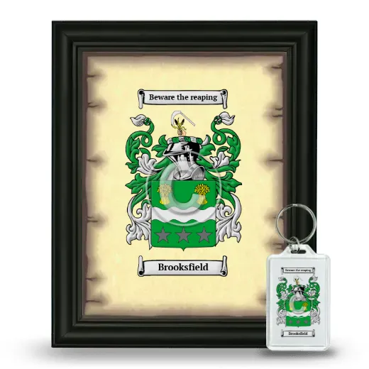 Brooksfield Framed Coat of Arms and Keychain - Black