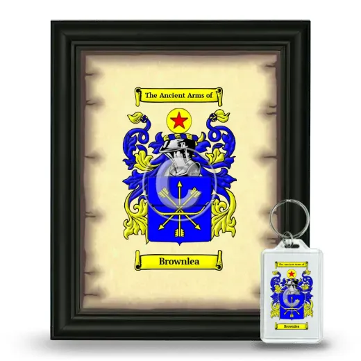 Brownlea Framed Coat of Arms and Keychain - Black
