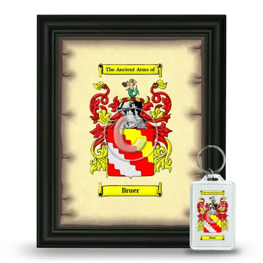 Bruer Framed Coat of Arms and Keychain - Black
