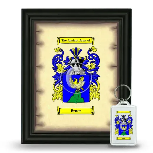 Bruer Framed Coat of Arms and Keychain - Black