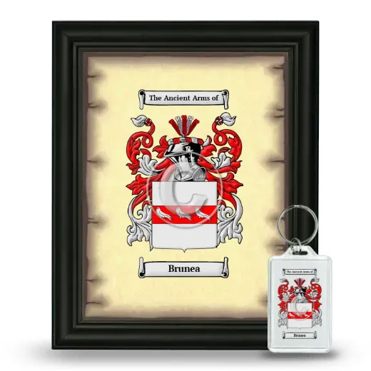 Brunea Framed Coat of Arms and Keychain - Black