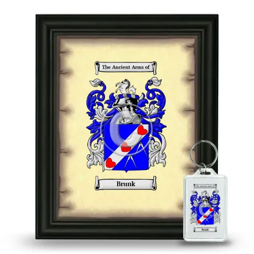 Brunk Framed Coat of Arms and Keychain - Black