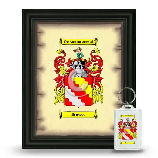 Bruwer Framed Coat of Arms and Keychain - Black