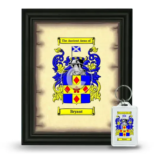 Bryant Framed Coat of Arms and Keychain - Black