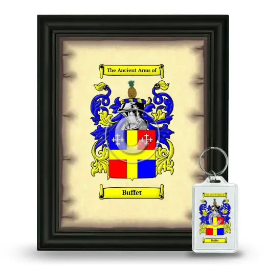 Buffet Framed Coat of Arms and Keychain - Black
