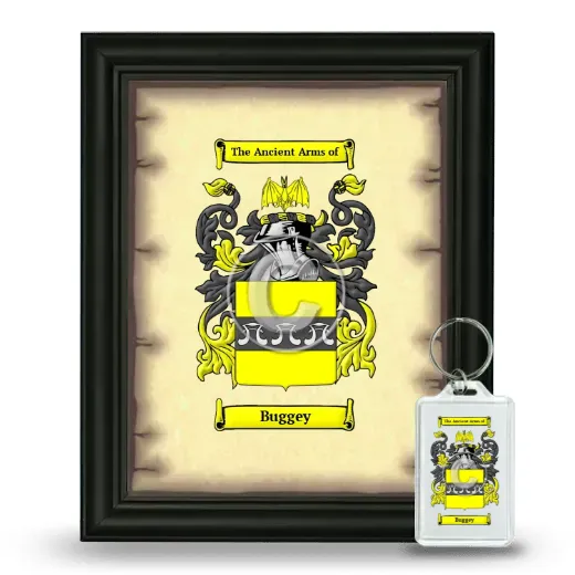 Buggey Framed Coat of Arms and Keychain - Black