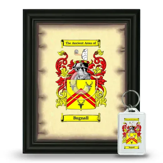 Bugnall Framed Coat of Arms and Keychain - Black