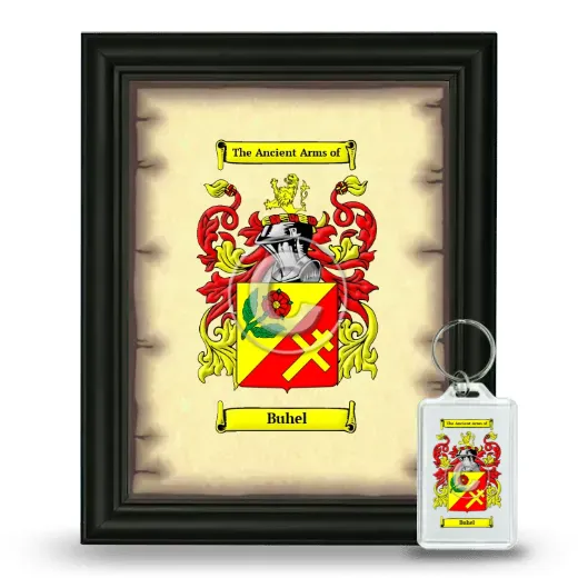 Buhel Framed Coat of Arms and Keychain - Black